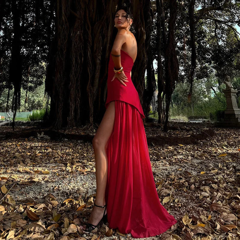 Asymmetrical Layered Maxi Dress for Women | Karina