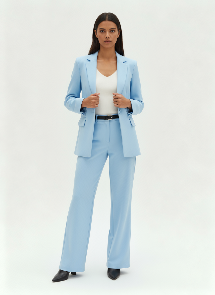Blazer & Pants Set For Women | Seraphina Sky Blue