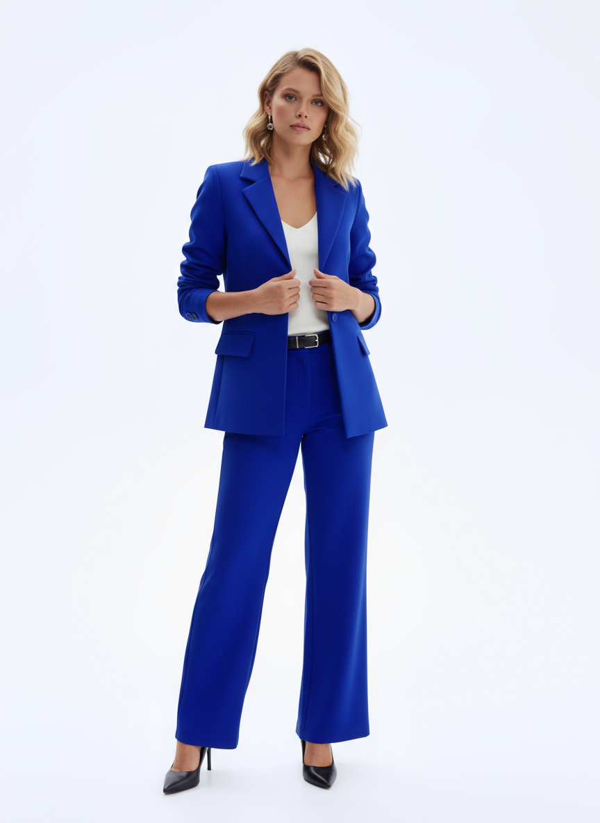 Blazer & Pants Set For Women | Seraphina Blue