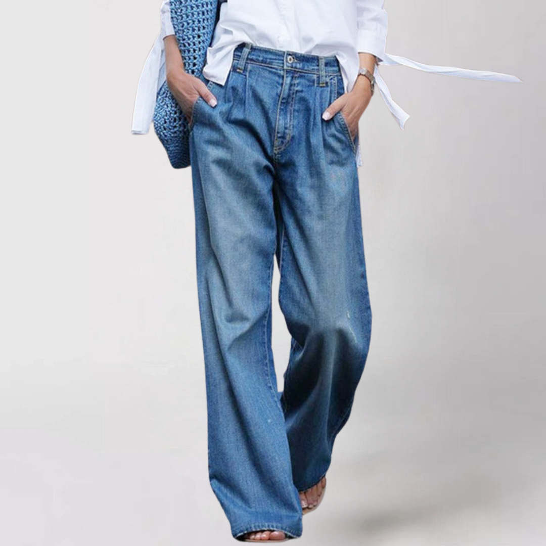 Blue Wide Leg Jeans for Women | Marvella Blue