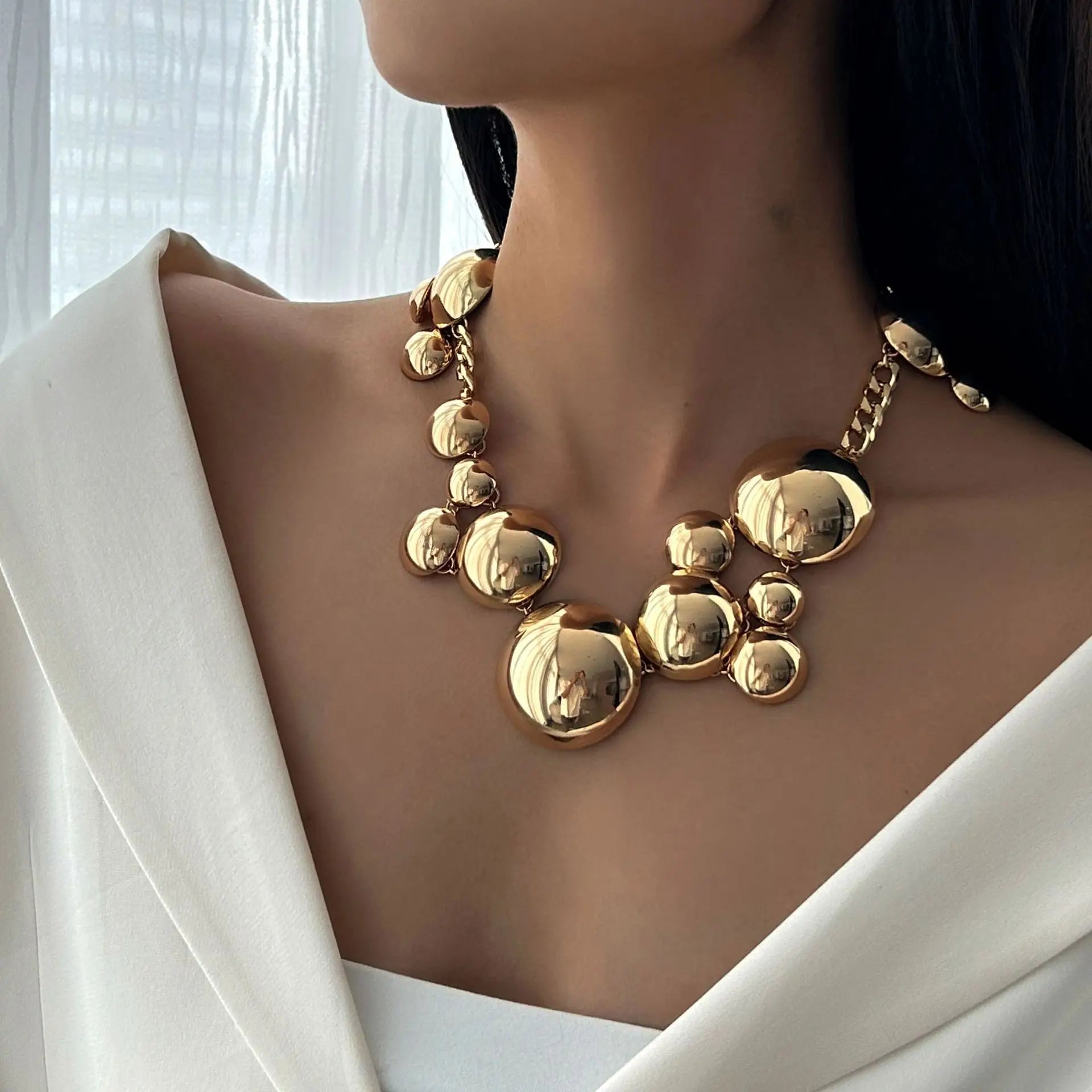 Bold Bubble Statement Necklace and Bracelet Set for Women | Aurelia