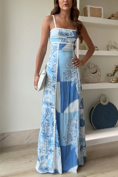 Bow Back Maxi Dress Vibrant Style For Women | Liora Light Blue