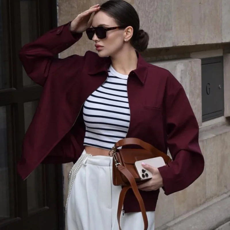 Breez | Cropped Bomber Jacket