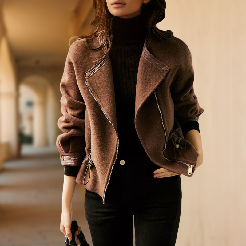 Brown Vintage Sherpa Jacket for Women | Liora 3XL