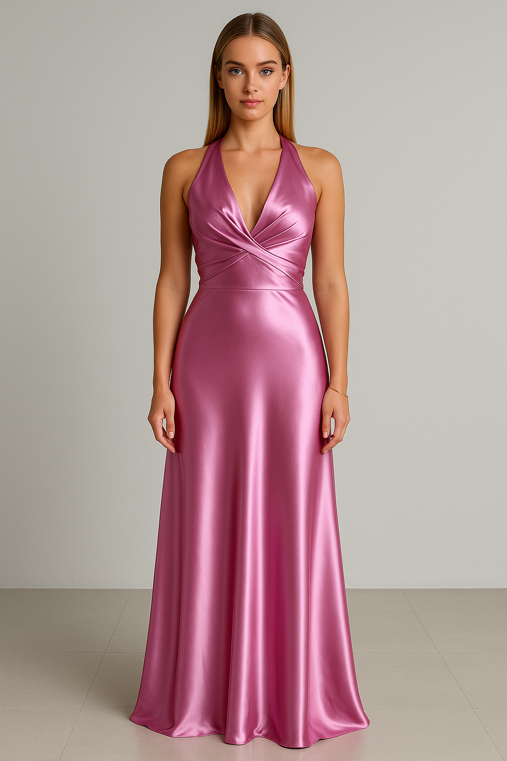 Calista – Sleeveless Party Maxi Dress Pink