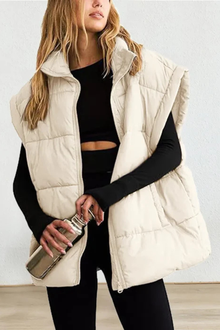Puffer Vest Lightweight Padded for Women | Calvera Khaki