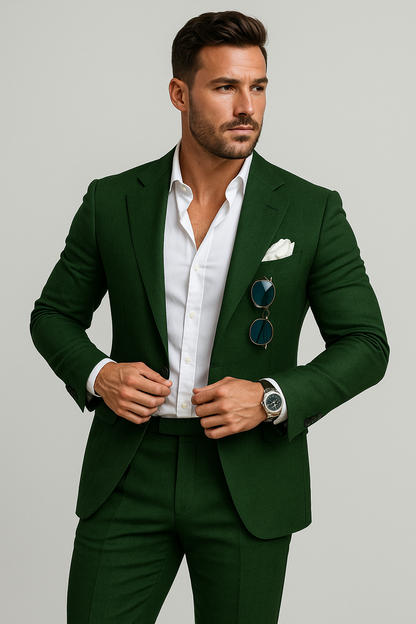 Castello – Men's Linen Wedding Suit 2-Piece Set