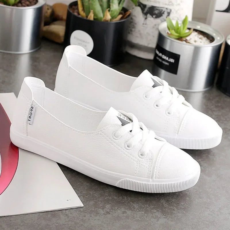 Casual Flat Lace-up Sneakers for Women | Camila Black