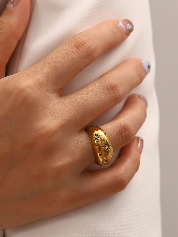Celestial Gem Dome Ring for Women | Aster