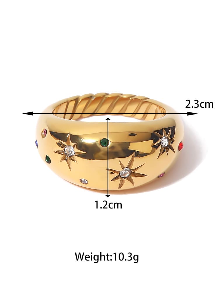 Celestial Gem Dome Ring for Women | Aster