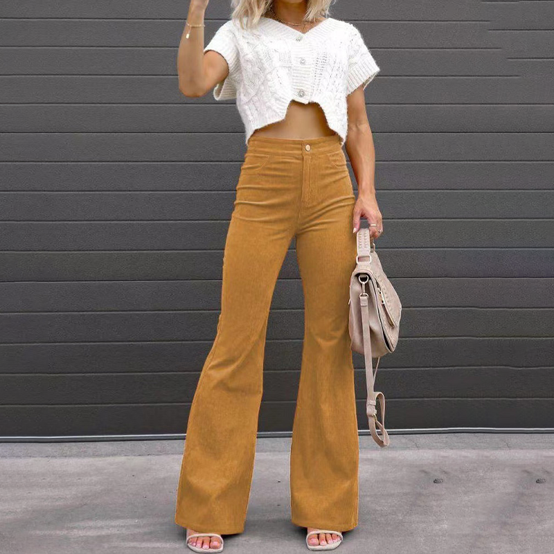 Celinne – Curve-Fit Corduroy Bellbottoms