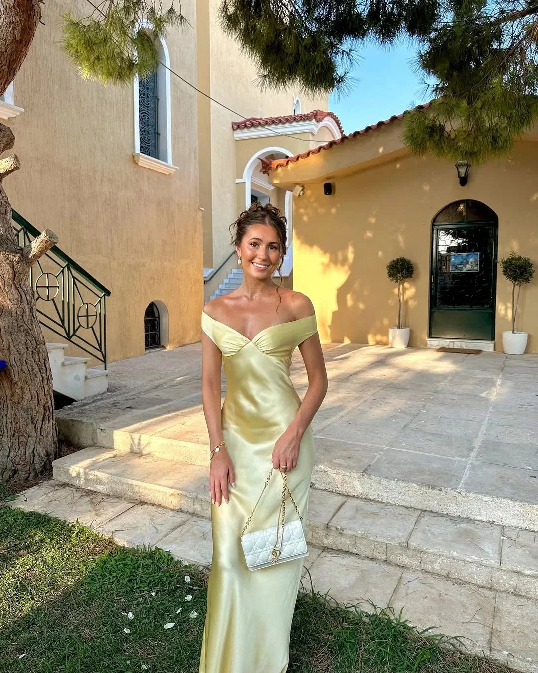 Yellow Off Shoulder Maxi Dress for Women | Maliyah