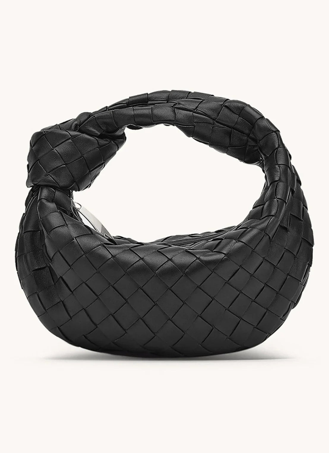 Chic Woven Leather Knot Shoulder Bag for Women | Arnelle Black