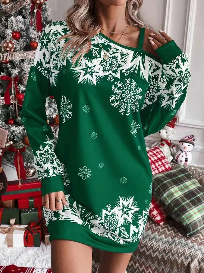Christmas Snowflake Print Dress For Women | Liora Green