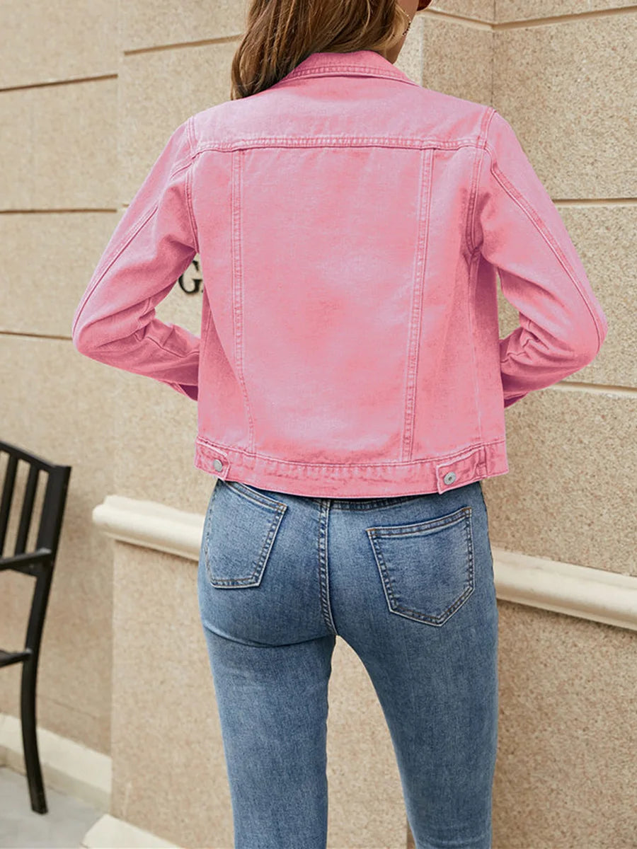 Classic Cropped Denim Jacket for Women | Jaylin