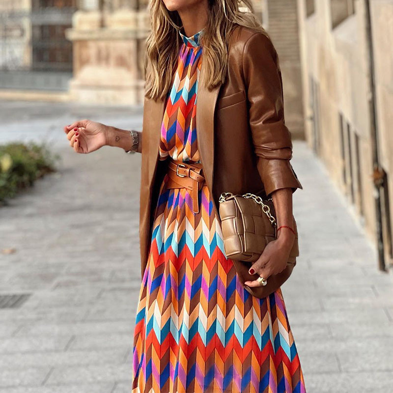 Coloured Print Midi Dress for Women | Virella