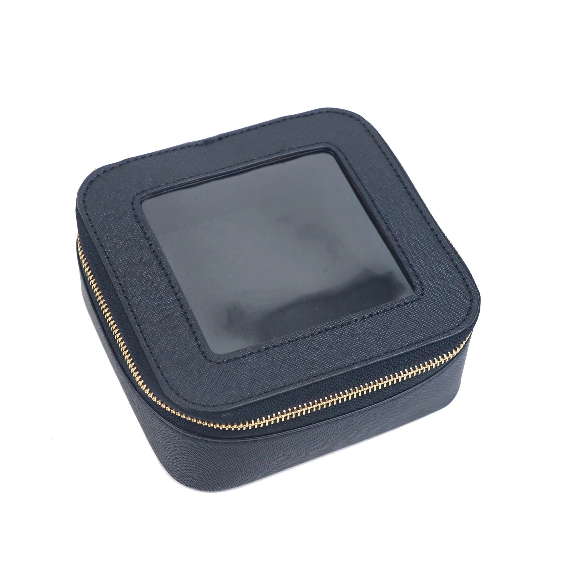 Compact Travel Makeup Storage Box for Women | Veronica Black 13x5.5x12.5cm