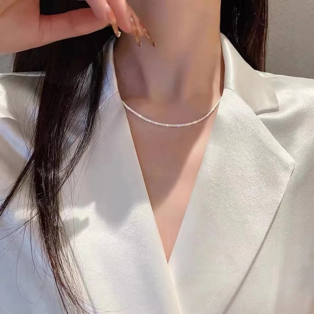 Double Layer Rhinestone Necklace for Women | Jade