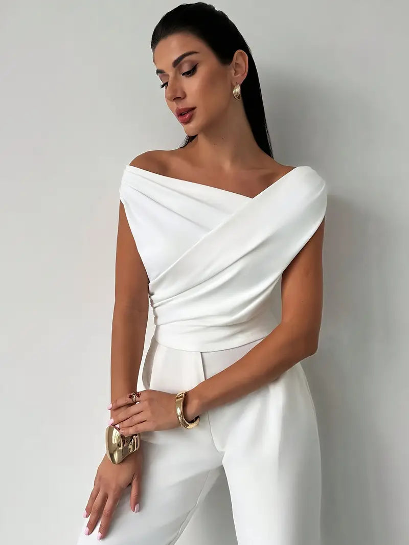 Draped Shoulder Top Stylish Design For Women | Lirena