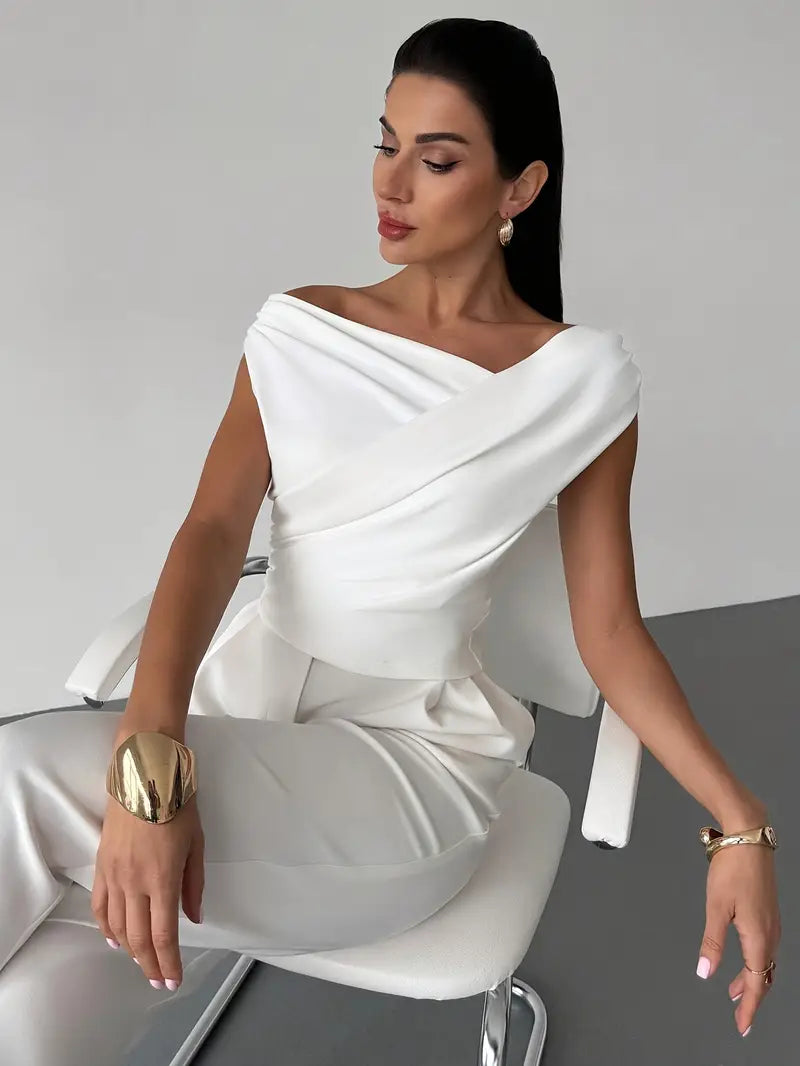 Draped Shoulder Top Stylish Design For Women | Lirena
