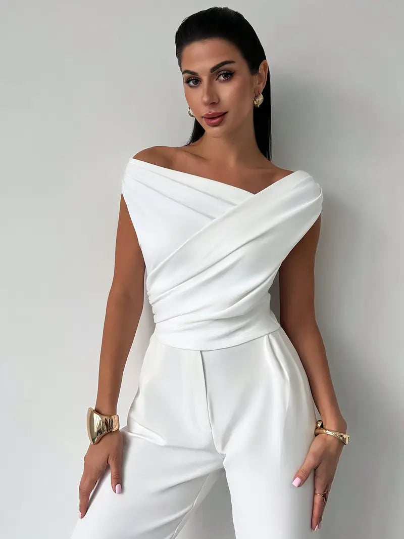 Draped Shoulder Top Stylish Design For Women | Lirena