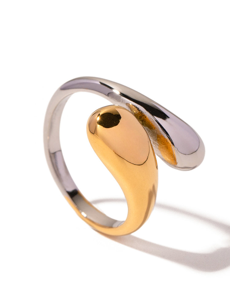 Dual-Tone Fluid Open Ring for Women | Vikki Dual Tone Adjustable