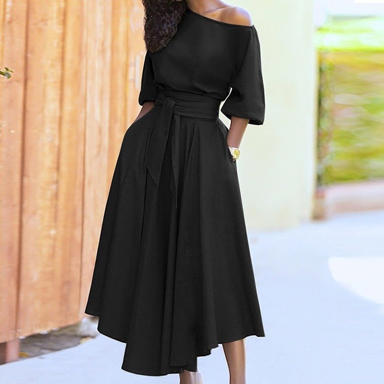 Elegant Cotton Dress For Women | Liora Black