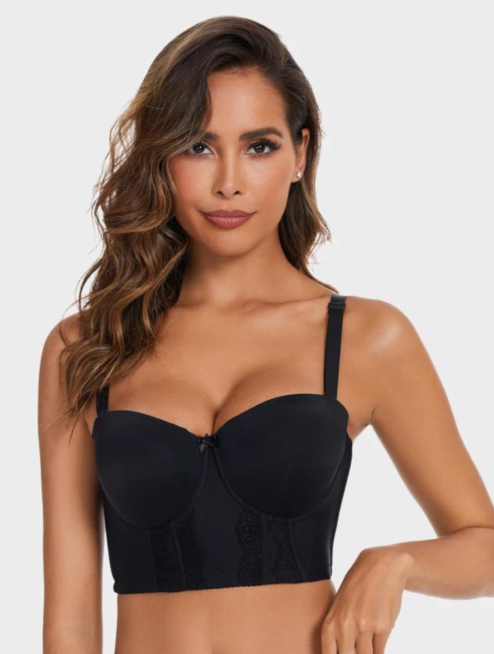 Elegant Longline Strapless Bra with Underwire Support for Women | Isabella Black