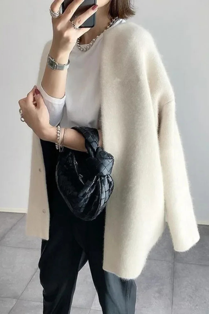 Elina – Relaxed Open-Front Cardigan