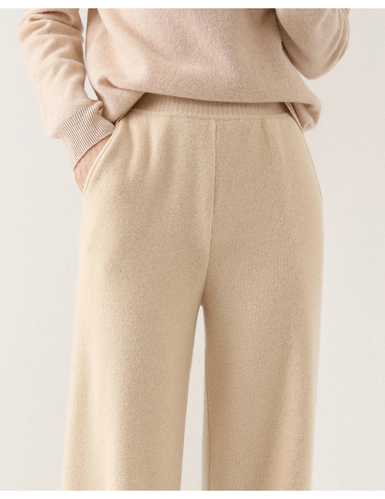 Elira - Cashmere Wide-Leg Trousers