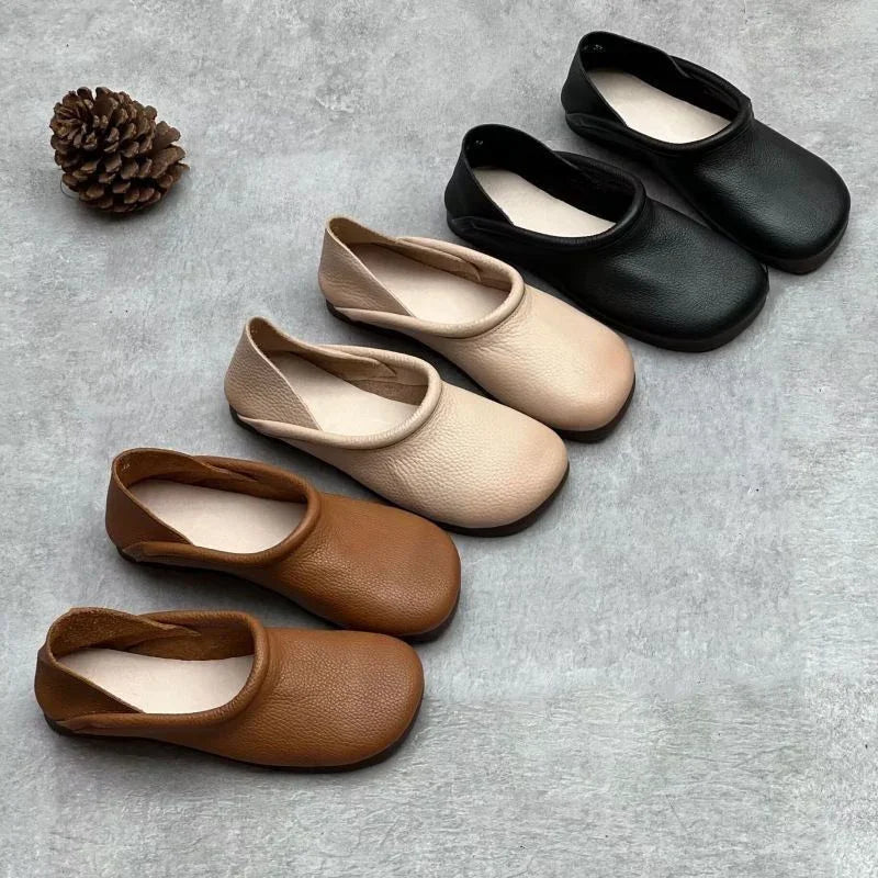 Classic Leather Flats Comfortable Fit for Women | Elira