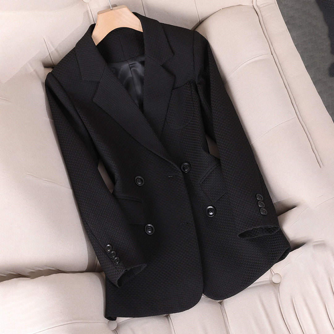 Tailored Double-Breasted Blazer for Women | Elira Black