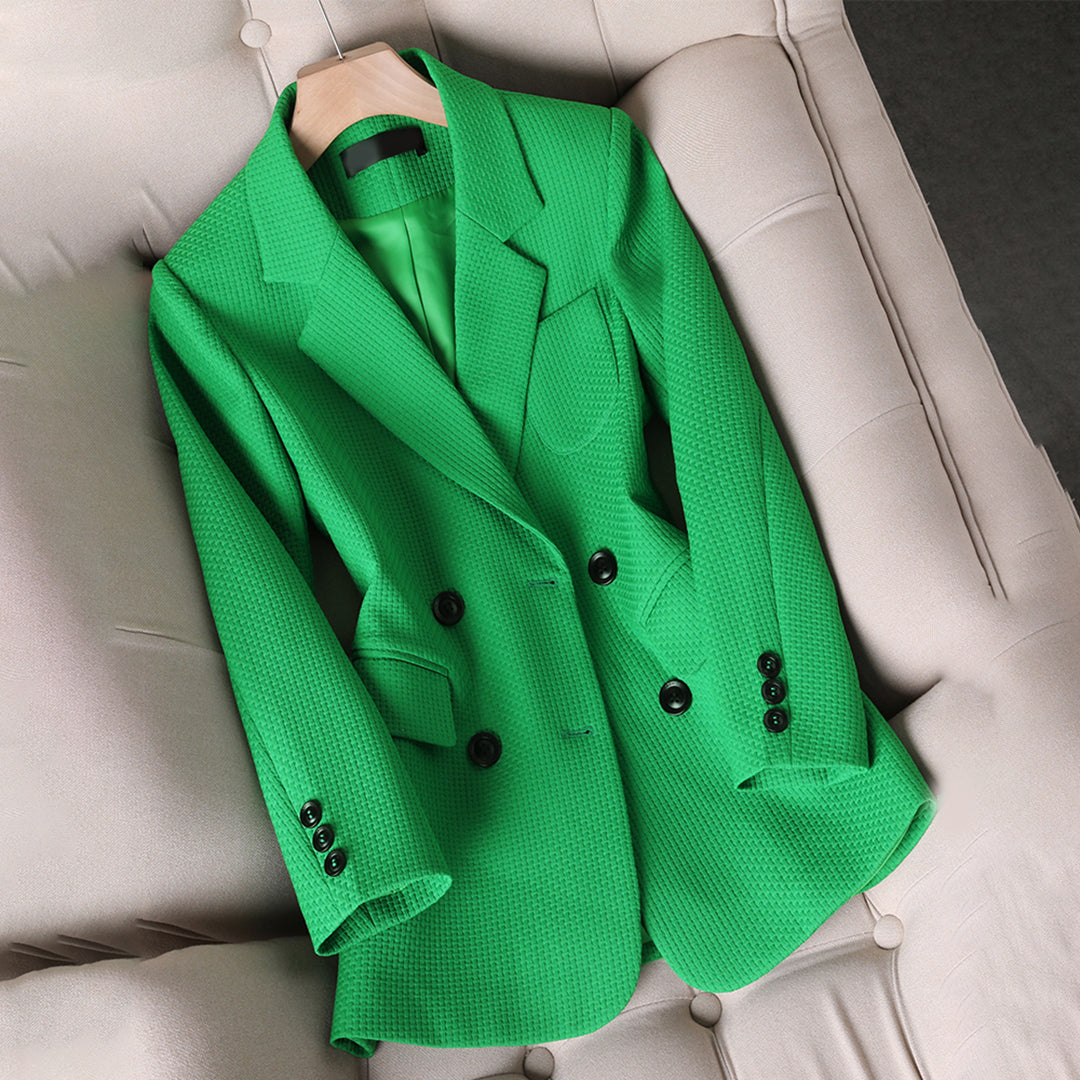 Tailored Double-Breasted Blazer for Women | Elira Green