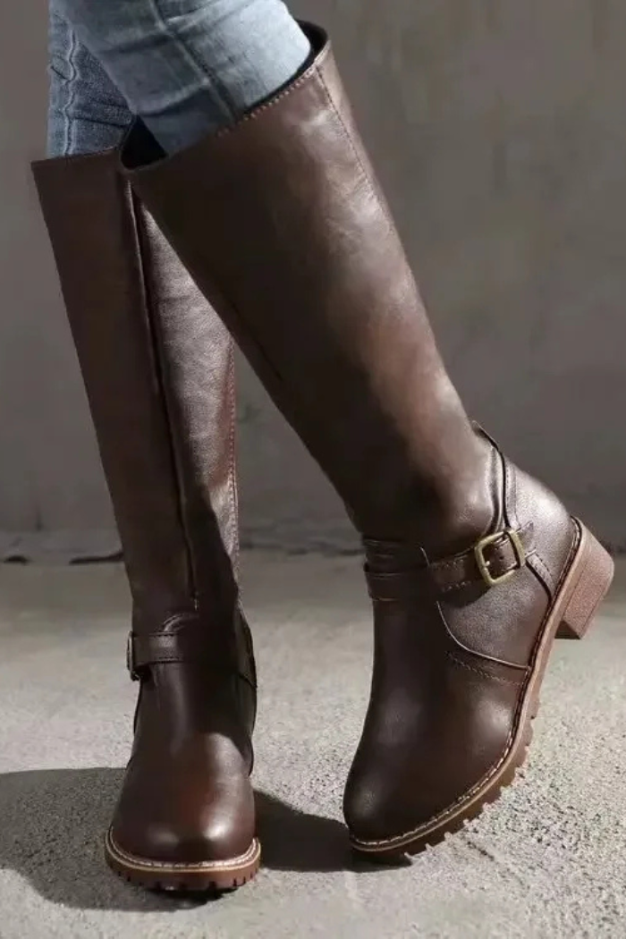 Knee High Vegan Leather Winter Boots for Women | Eloria