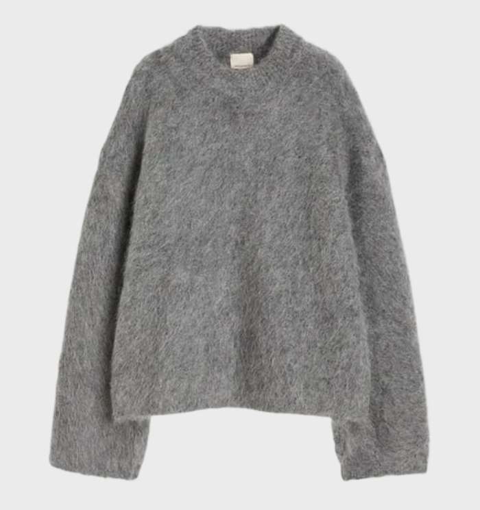 Elowen – Fluffy Knit Sweater Grey