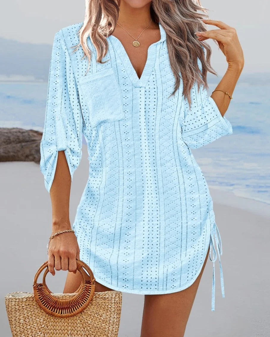 Eyelet Lace Beach Dress for Women | Danna Blue