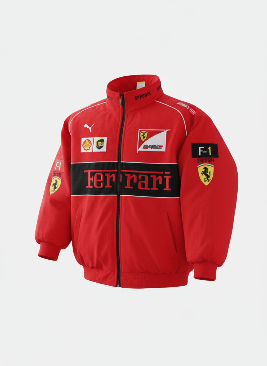 F1 Racing Jacket Retro Style Zip Up | Rivana Racing Red