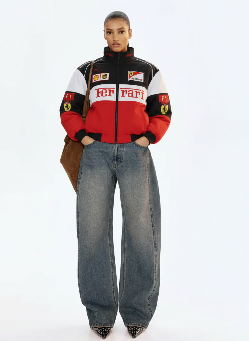 F1 Racing Jacket Retro Style Zip Up | Rivana