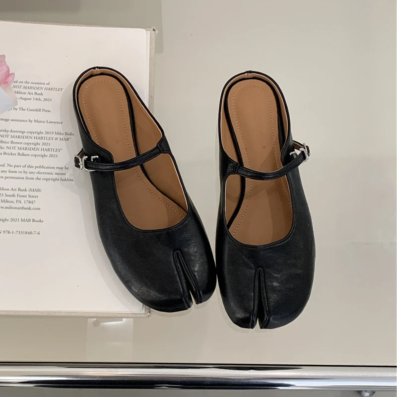 Flat Heel Mary Jane Shoes for Women | Lusera Black