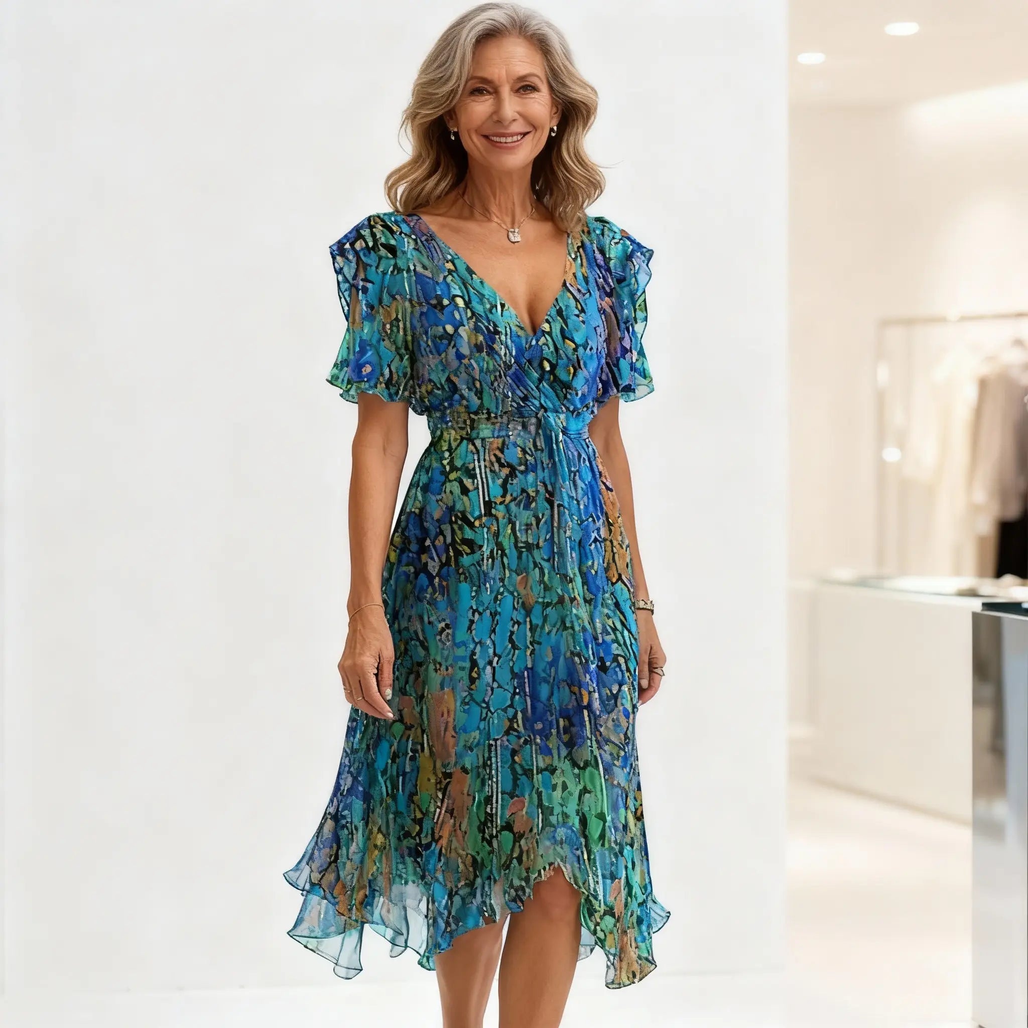 Floral Midi Dress Stylish Design For Women | Lirena