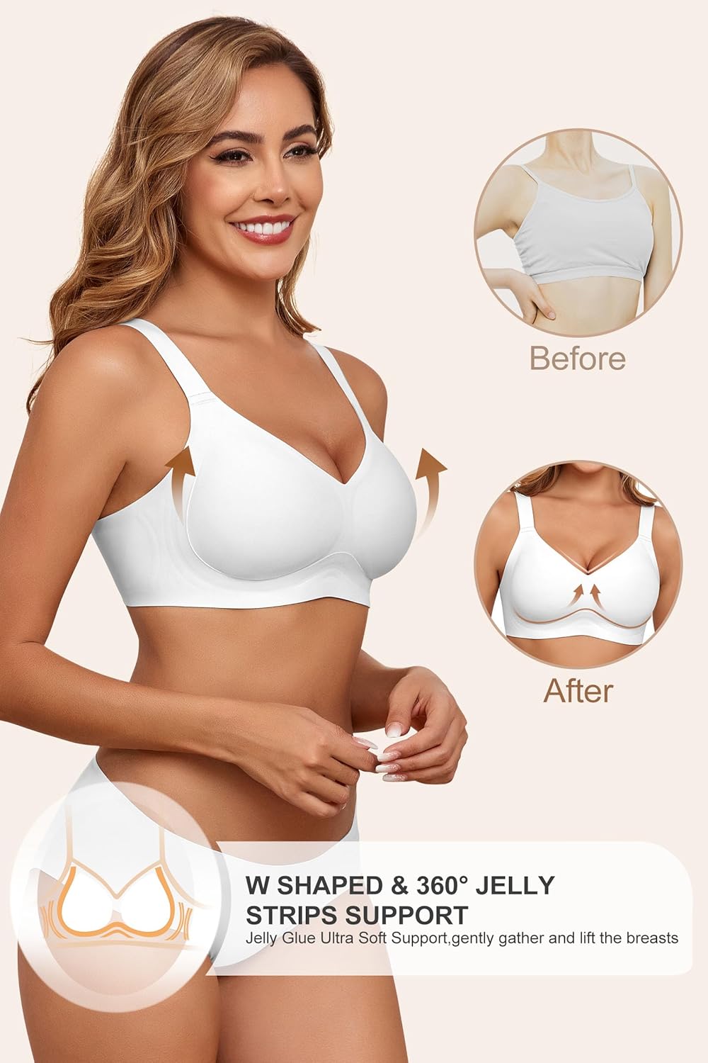 Full Coverage Wireless Sculpt Bra 3D Molded Comfort Fit for Women | Charlene