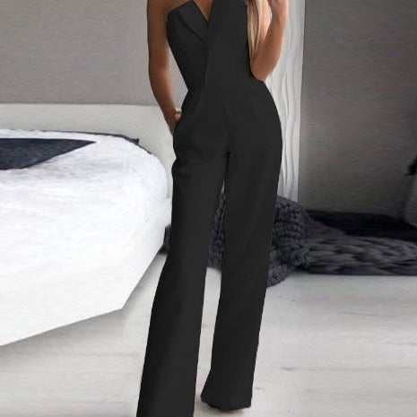 Strapless Wide-Leg Jumpsuit for Women | Fynne Black
