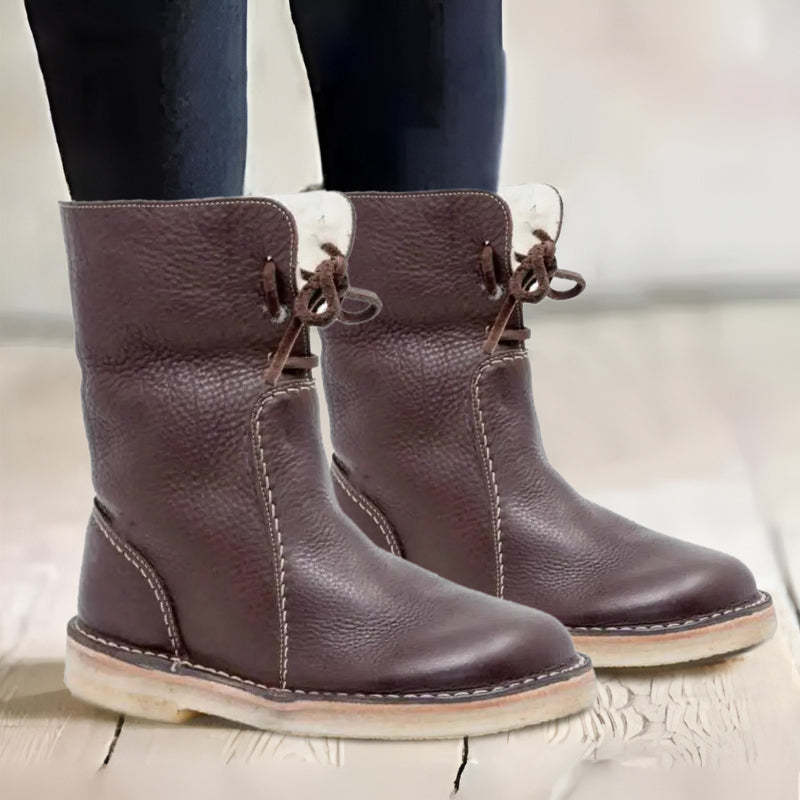Waterproof Snow Boots with Wool Lining for Women | Gaby Dark Brown