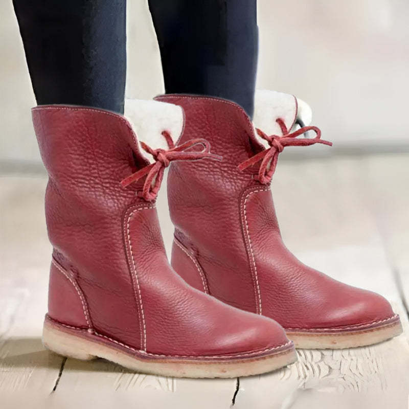 Waterproof Snow Boots with Wool Lining for Women | Gaby Red