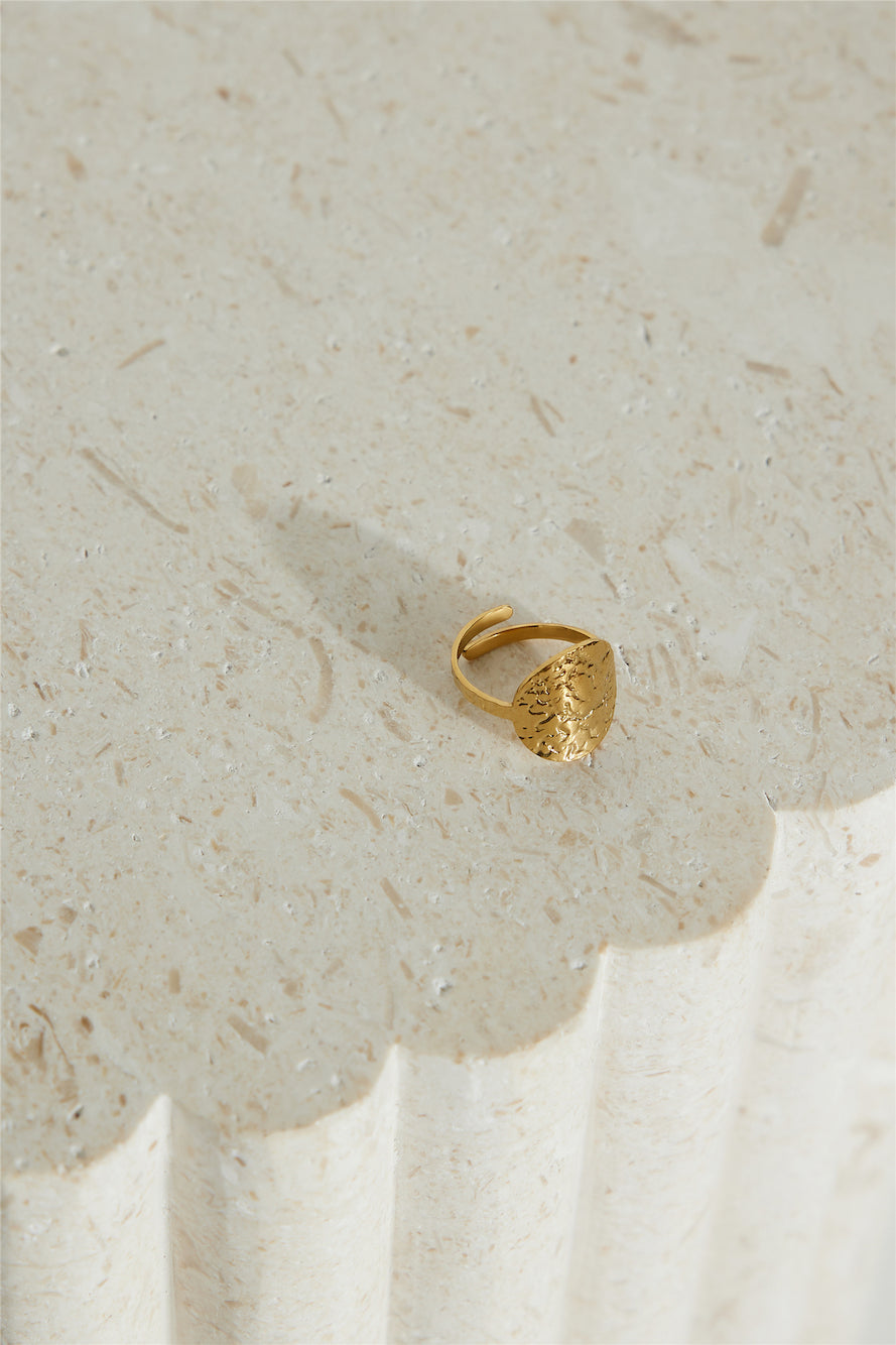 Gold Leaf Adjustable Ring for Women | Amara