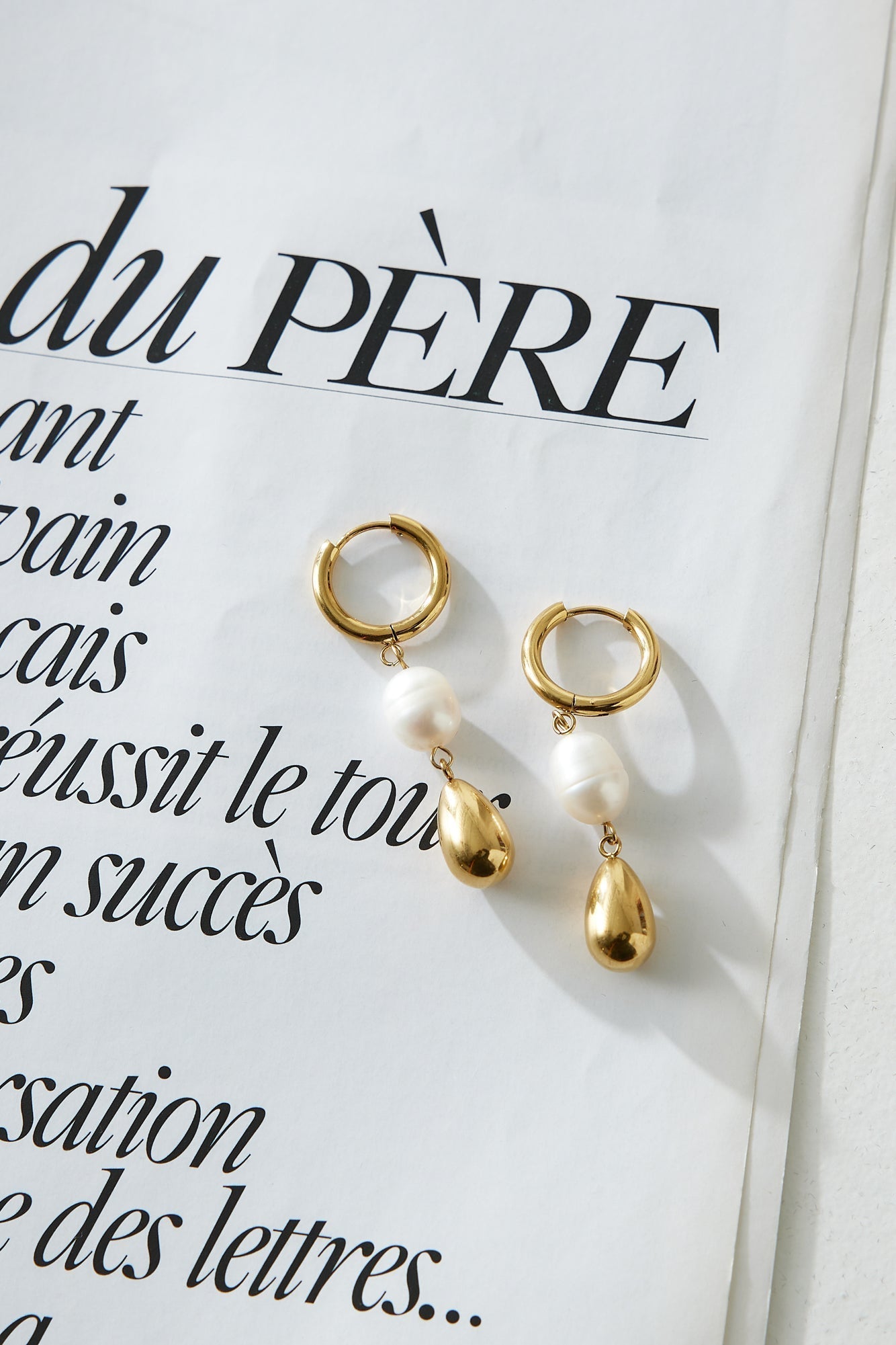 Gold & Pearl Drop Earrings for Women | Amalia