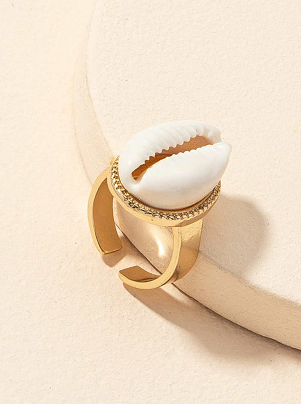 Gold Shell Adjustable Ring for Women | Maréa Gold One Size