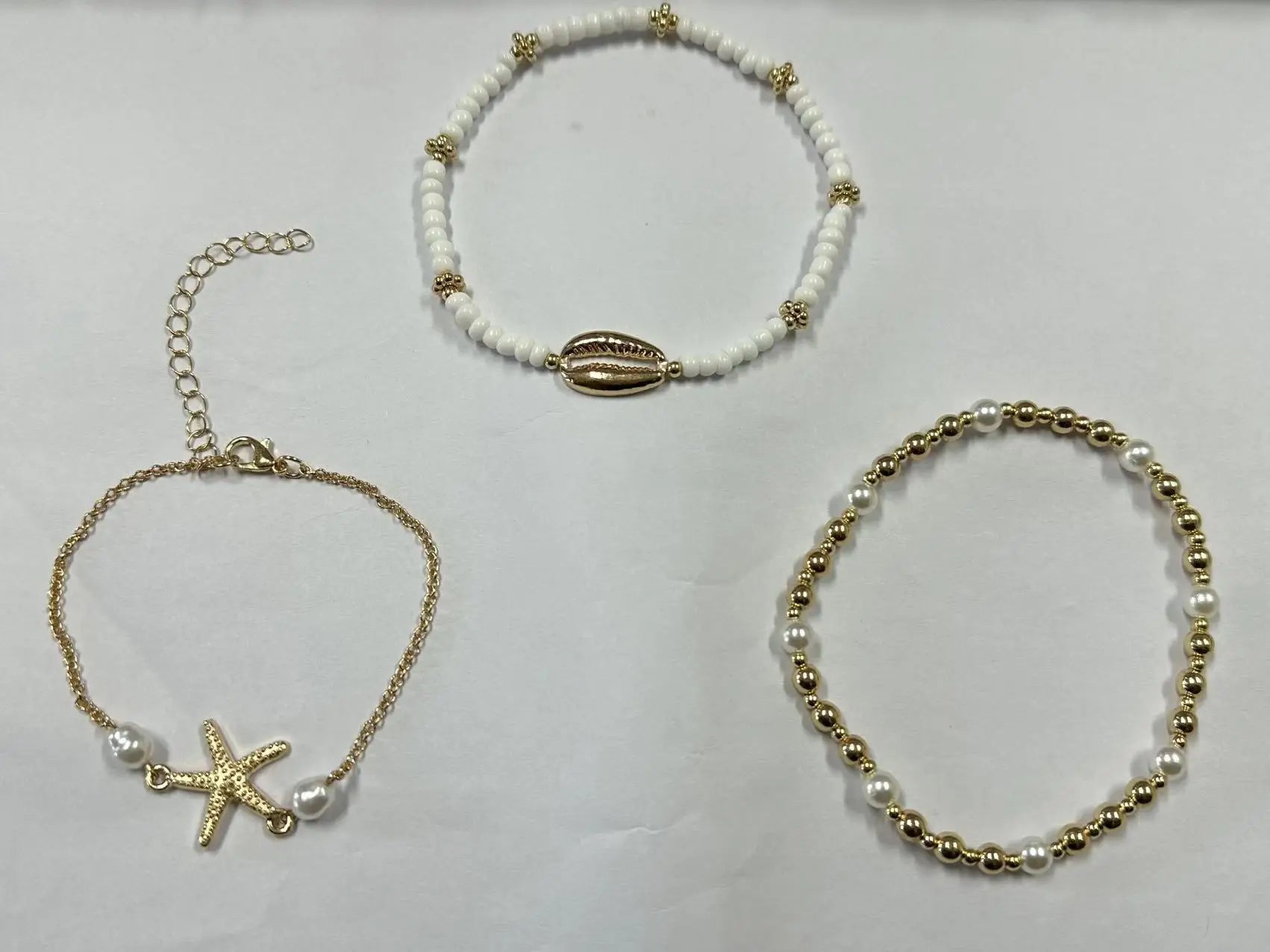 Gold Starfish & Shell Anklet Set for Women | Ella