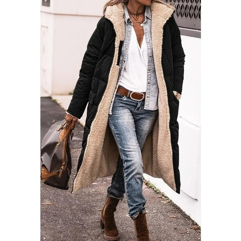 Longline Puffer Coat Stylish Design for Women | Golda Black