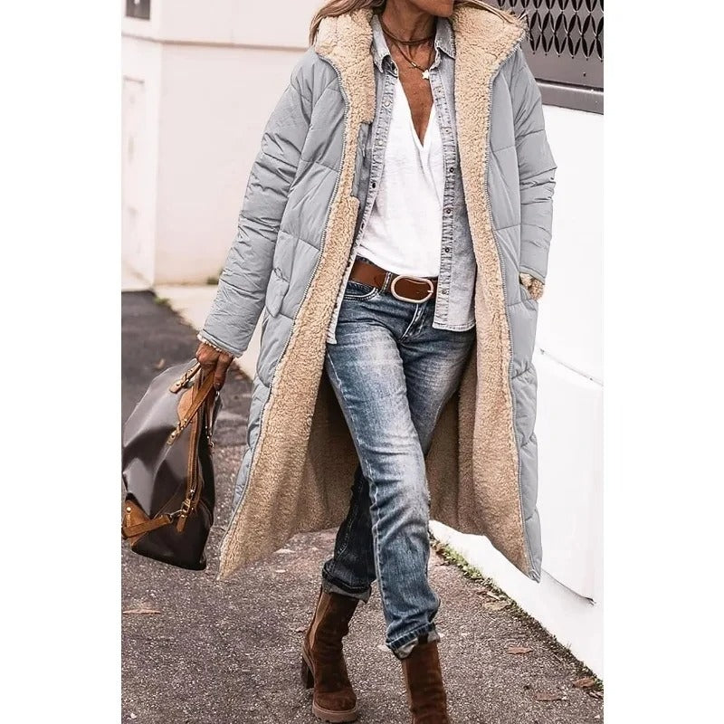 Longline Puffer Coat Stylish Design for Women | Golda Gray